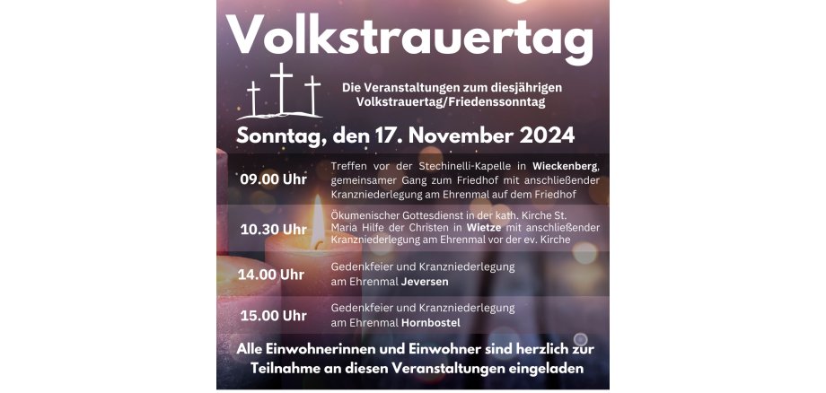 Volkstrauertag. Sonntag, den 17. November 2024 - 1