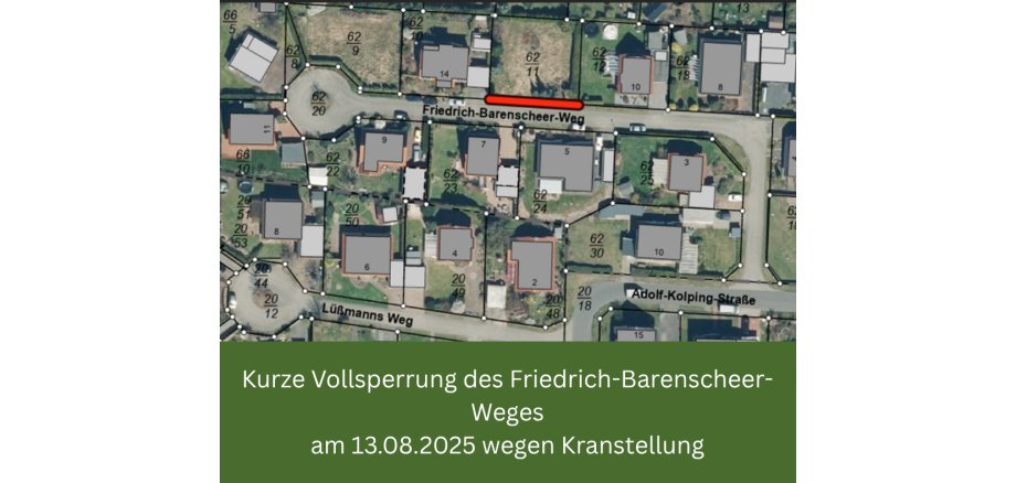 Vollsperrung Fiedrich-Barenscheer Weg 13.08.25 - 1