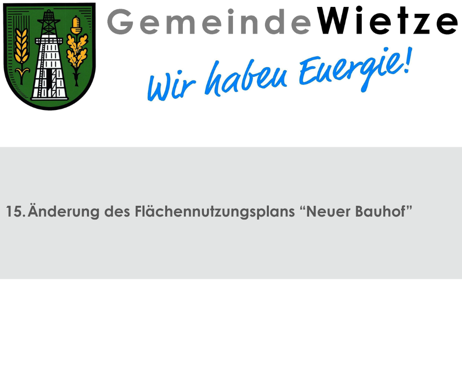 Änderung FNP "Neuer Bauhof" - 1 Änderung FNP "Neuer Bauhof" - 1