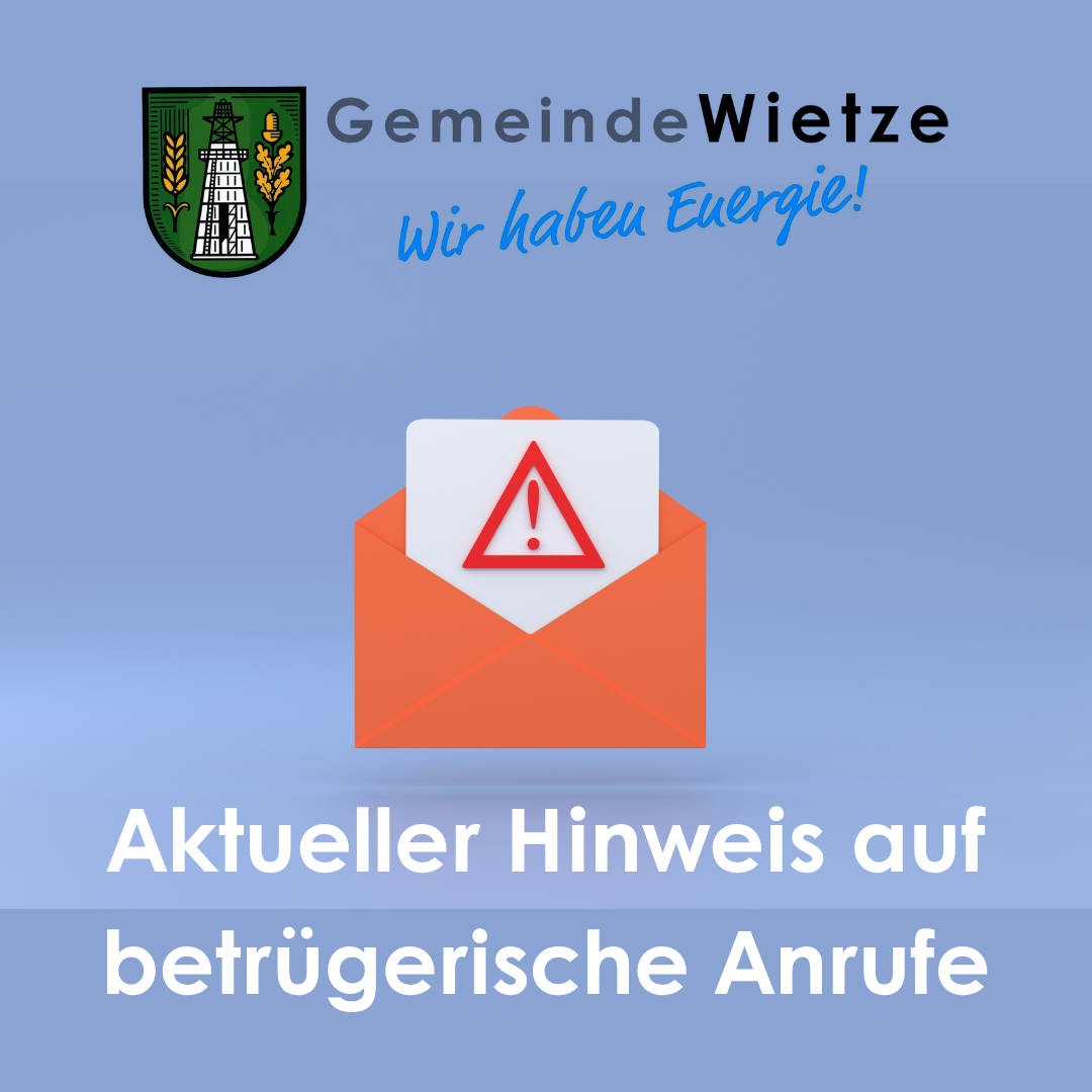 Aktueller Hinweis auf betrügerische Anrufe - 1 Aktueller Hinweis auf betrügerische Anrufe - 1