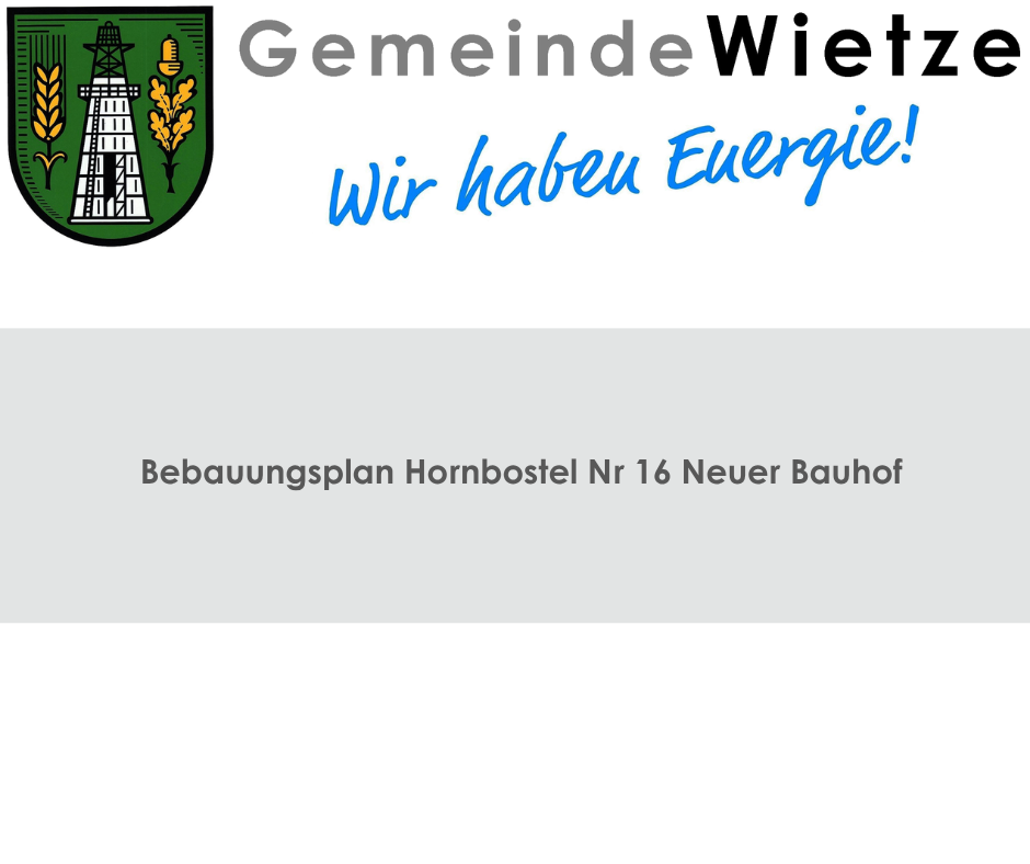 Bebauungsplan Hornbostel "Neuer Bauhof" - 1
