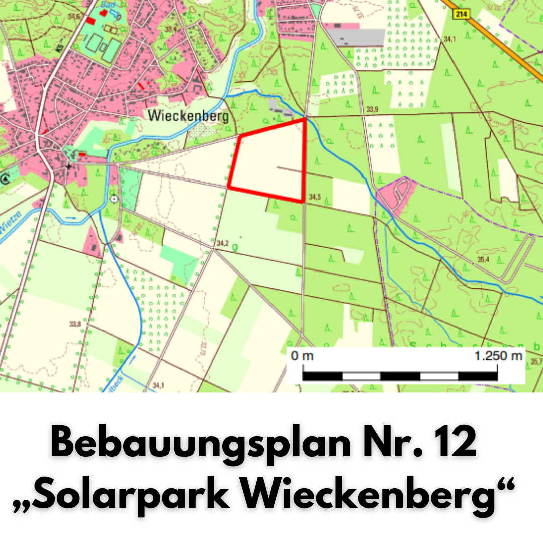Öffentliche Bekanntmachung: 13. Änderung des Flächennutzungsplans für den Solarpark Wieckenberg - 1
